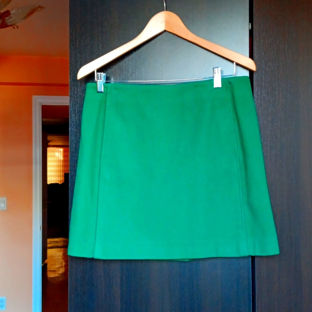 Joe Fresh Green Wool Mini Skirt